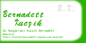 bernadett kuczik business card